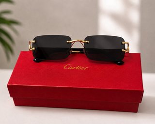 Gafas Cartier Negras y Doradas