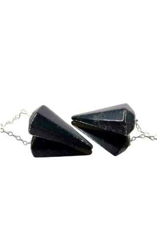 Péndulo de obsidiana facetada