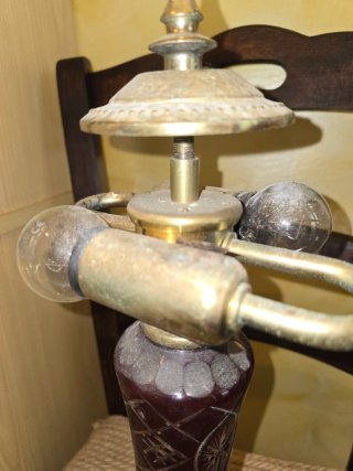 Lampada vintage cristallo rosso di Boemia