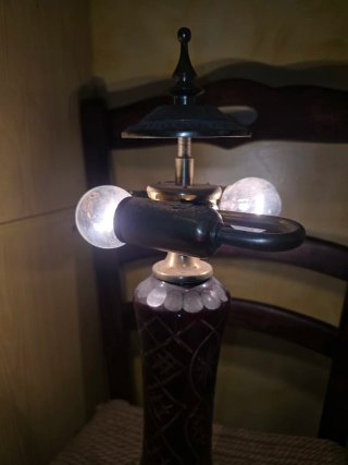 Lampada vintage cristallo rosso di Boemia