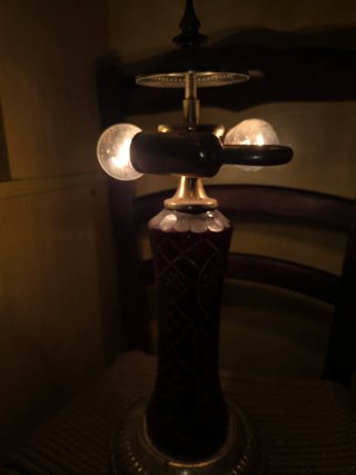 Lampada vintage cristallo rosso di Boemia
