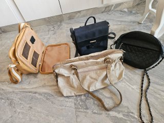 Lote 4 bolsos: negro, dorado
