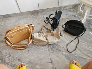 Lote 4 bolsos: negro, dorado