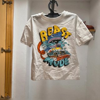 Camiseta Infantil Blanca Hot Wheels “Beast Mode”