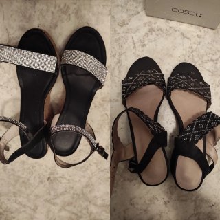 Set sandali eleganti con brillantini