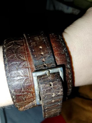Pulsera Cuero Hebilla Antigua Hombre. Coleccionist