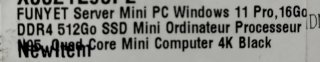 Mini PC Funyet Intel N95 3.4GHz