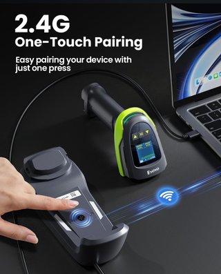 EYOYO EY‑046 Escáner Cod Barras 1D 2D QR BT 2.4G