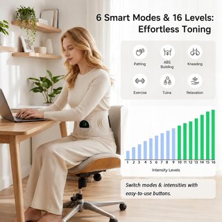 WARMFORWEL Cinturón EMS Calor 6Modos 16Niv USB‑C