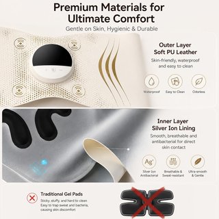 WARMFORWEL Cinturón EMS Calor 6Modos 16Niv USB‑C
