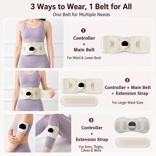 WARMFORWEL Cinturón EMS Calor 6Modos 16Niv USB‑C