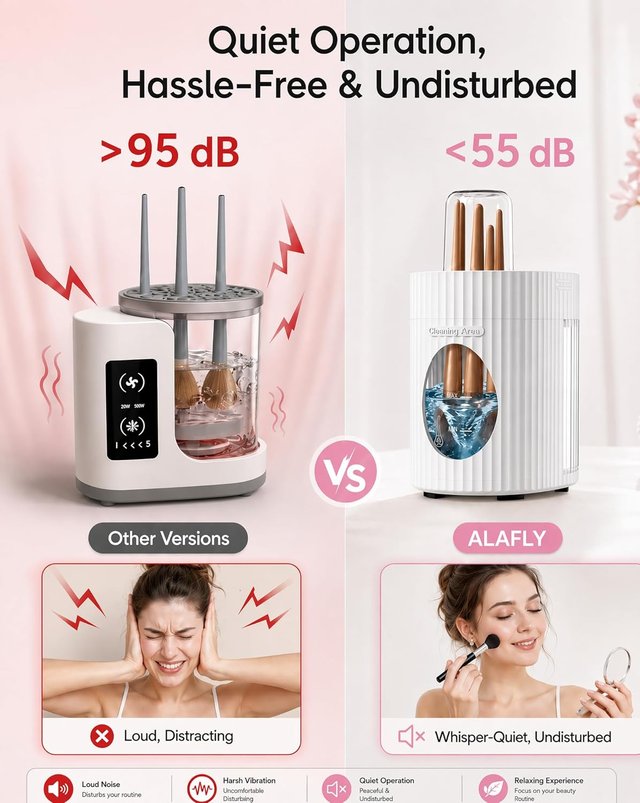 ALAFLY Limpiador Secador Brochas Maquillaje 3en1