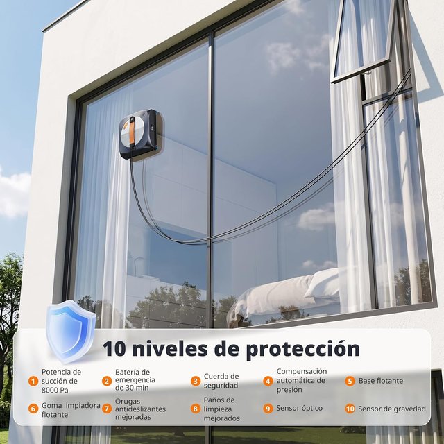 AIRMSEN YW763 Robot Cristales 8000Pa 160ml 6 Bocas