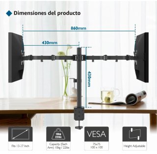 Soporte doble para monitores