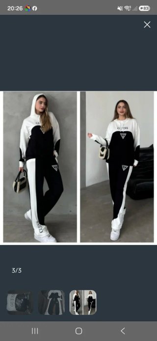 Conjunto deportivo Guess blanco y negro