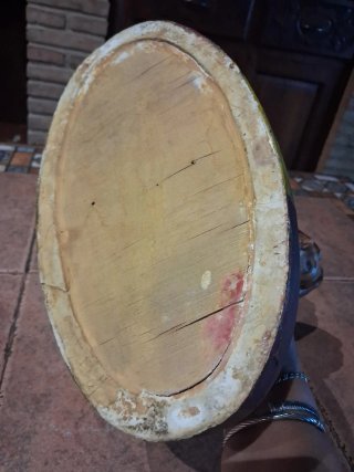 Antiguo Busto Sagrado Corazón estuco policromado.