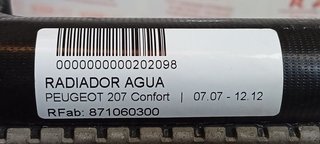 RADIADOR AGUA PEUGEOT 207 Confort
