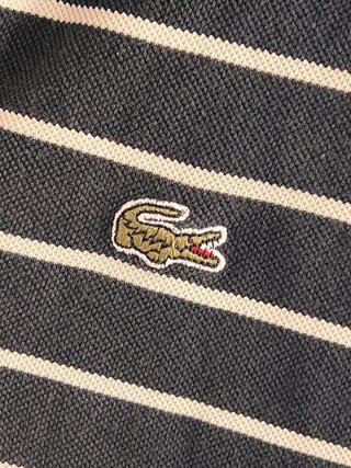 LIQUIDACIÓN: Polo Lacoste Rayas Blanco y Negro
