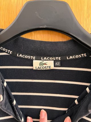 LIQUIDACIÓN: Polo Lacoste Rayas Blanco y Negro