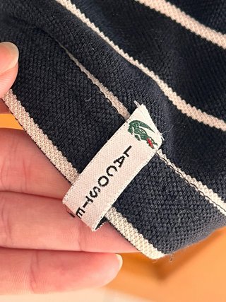 LIQUIDACIÓN: Polo Lacoste Rayas Blanco y Negro