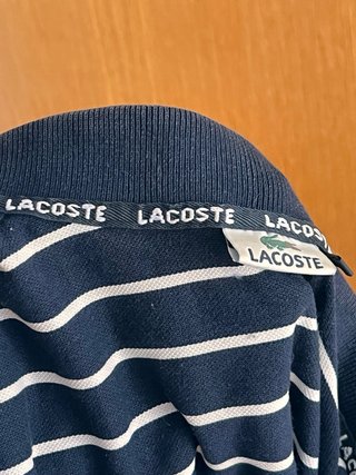 LIQUIDACIÓN: Polo Lacoste Rayas Blanco y Negro