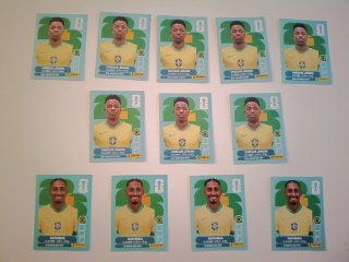 Lote Cromos Brasil Vinicius Jr y Raphinha Mundial