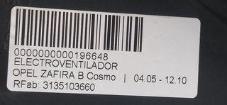 ELECTROVENTILADOR OPEL ZAFIRA B Cosmo