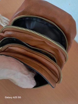 Bandolera piel unisex marrón