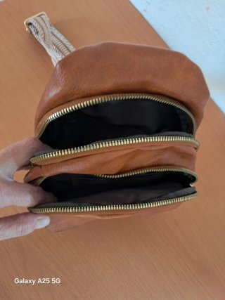 Bandolera piel unisex marrón