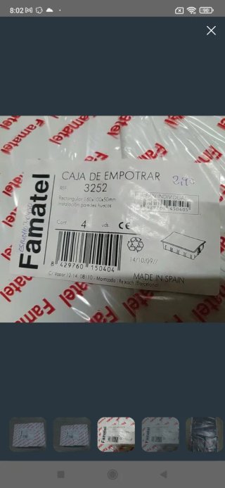 Caja de Empotrar Famatel conexión eléctrica