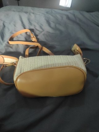 Bolso Paja Minimalista Beige y Marrón Nuevo