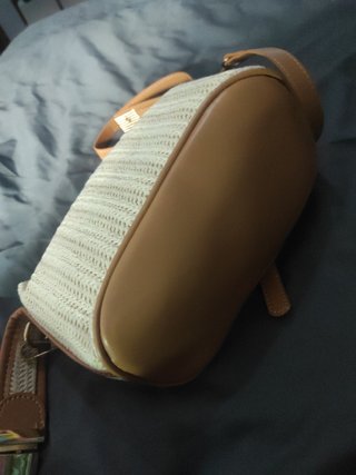 Bolso Paja Minimalista Beige y Marrón Nuevo