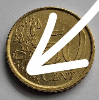 VARIANTE 50 Céntimos Euro 2000 ERROR- Desplazada
