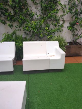 Sofá Exterior Fibra Vidrio Blanco