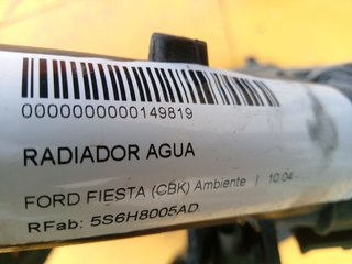 RADIADOR AGUA FORD FIESTA (CBK) Ambiente