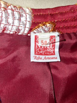 Chaleco Fallero Talla 58  Bordado Dorado