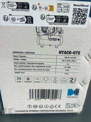 Compresor Hyundai HYAC6-07S Súper Silencioso