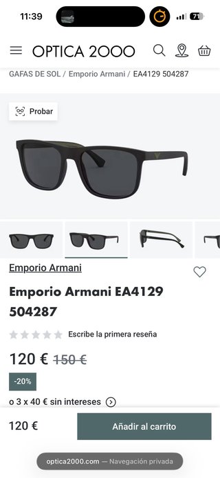 Gafas de Sol Emporio Armani Negras/Verde Oliva