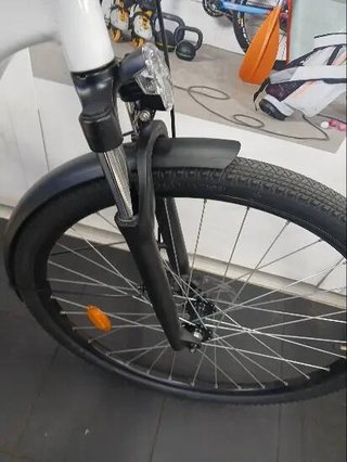 Bicicleta Trekking Eléctrica Cuadro Bajo E-Actv 100 Gris