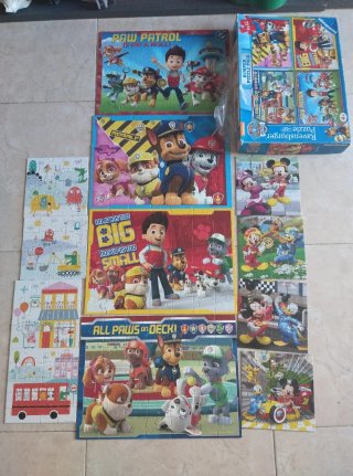 Pack 4 Puzzles Infantiles Paw Patrol y Mickey