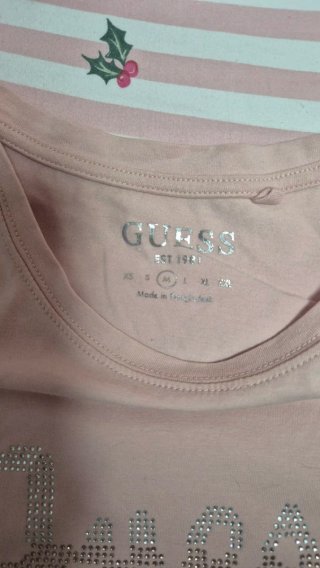 Camiseta Guess Mujer Rosa con Brillantes