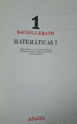 Matemáticas I 1 Bachillerato