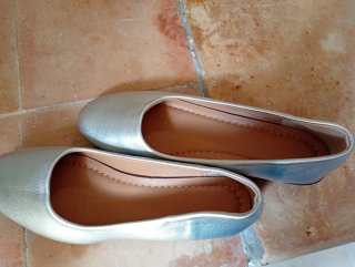 Zapatos Bailarinas Plateados