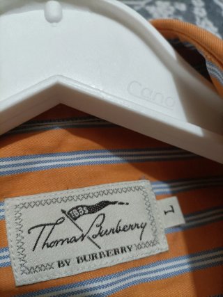 Camisa Burberry Rayas Naranja Talla L