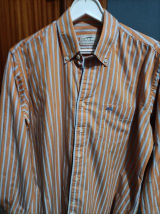 Camisa Burberry Rayas Naranja Talla L