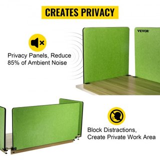 Pannello Divisore da Scrivania 60'', Pannello Privacy Acustico a 3 Pannelli, Pannello Privacy Acustico che Assorbe Suoni, Riduce Rumore e Distrazioni Visive, Divisore Leggero a Fissaggio Verde