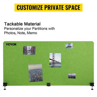 Pannello Divisore da Scrivania 60'', Pannello Privacy Acustico a 3 Pannelli, Pannello Privacy Acustico che Assorbe Suoni, Riduce Rumore e Distrazioni Visive, Divisore Leggero a Fissaggio Verde