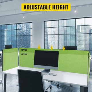 Pannello Divisore da Scrivania 60'', Pannello Privacy Acustico a 3 Pannelli, Pannello Privacy Acustico che Assorbe Suoni, Riduce Rumore e Distrazioni Visive, Divisore Leggero a Fissaggio Verde