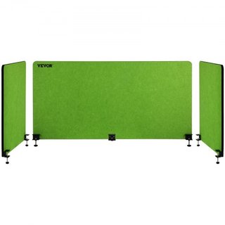 Pannello Divisore da Scrivania 60'', Pannello Privacy Acustico a 3 Pannelli, Pannello Privacy Acustico che Assorbe Suoni, Riduce Rumore e Distrazioni Visive, Divisore Leggero a Fissaggio Verde