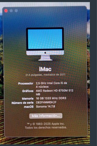 Ordenador de mesa Apple iMac Plata